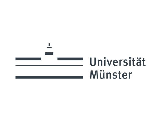 Logo der Universit&auml;t M&uuml;nster mit stilisiertem Geb&auml;ude und Schriftzug &bdquo;Universit&auml;t M&uuml;nster&ldquo; daneben.